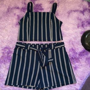 Navy Blue Stripe Co-Ord Set